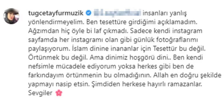 tugce tayfur dan tesetturle ilgili samimi aciklama 2