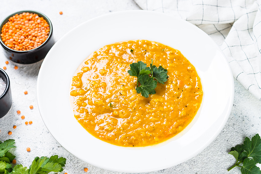 red lentil soup on white top view 2021 08 26 18 07 32 utc